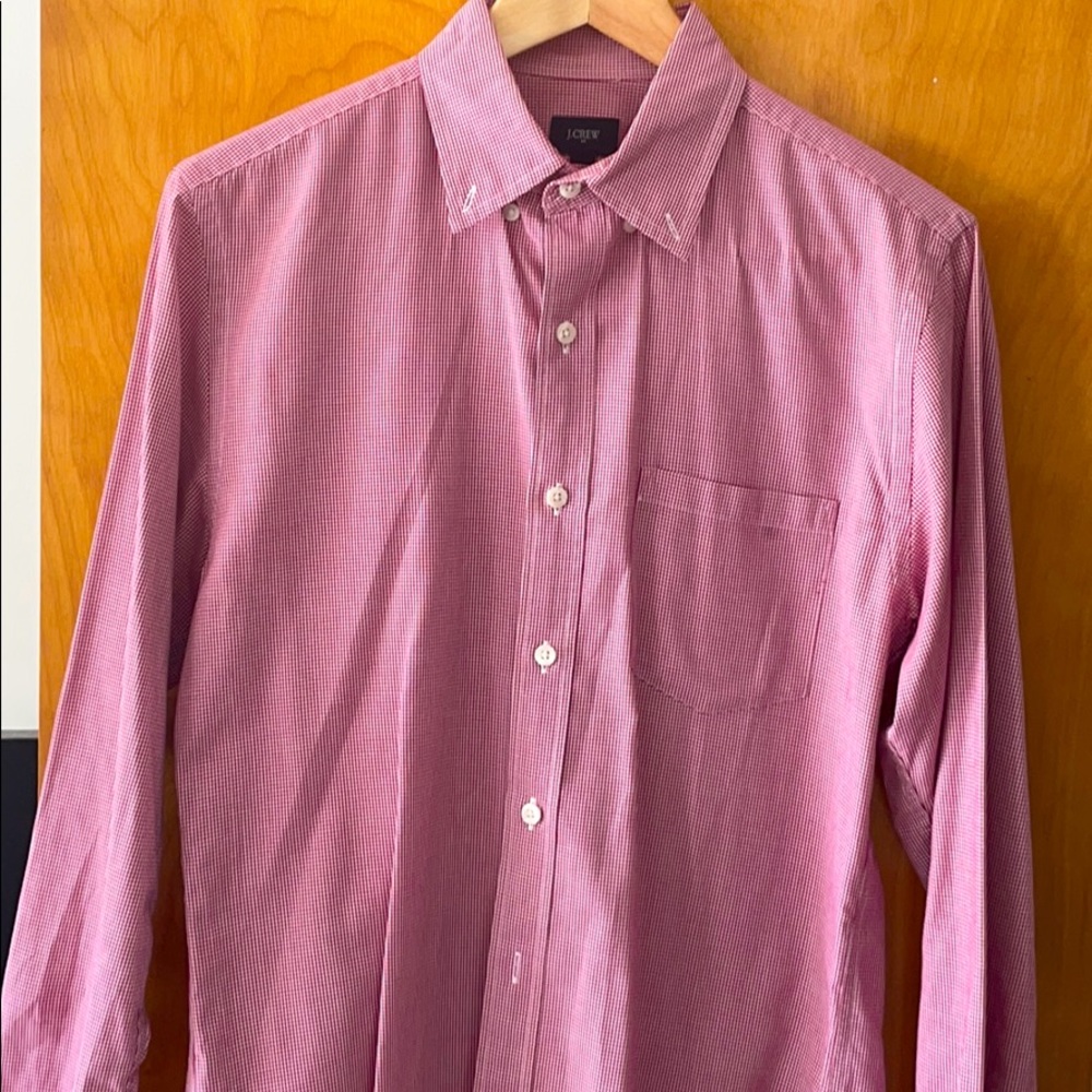 J Crew Red Checkered Print Button Down